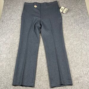 Vintage Sears Roebuck Flexslax Blue Grey Woven Stretch Slacks Mens 40x32 NOS
